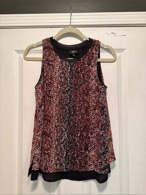 WassRed Patterned Layered Tank Top